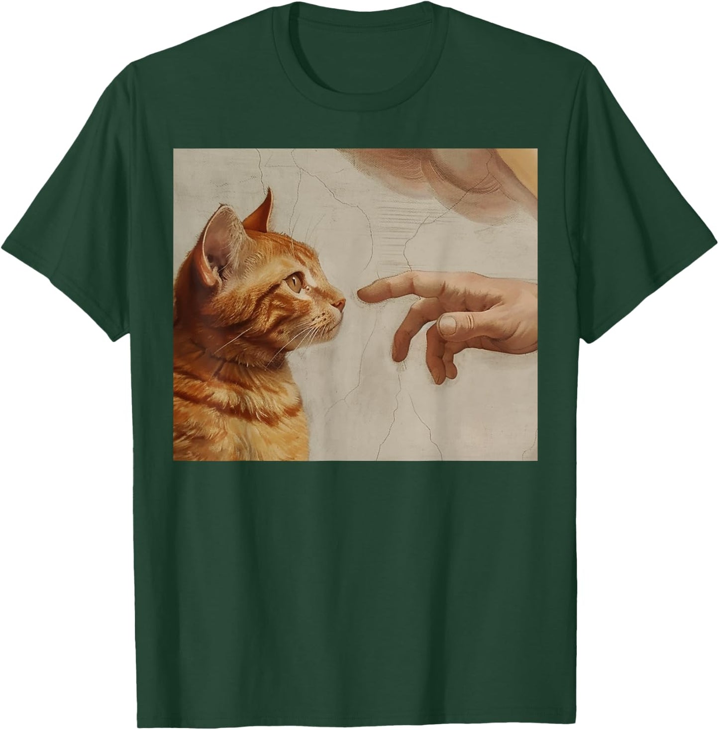 Michelangelo God Creating Cat Hands Vintage Art Women T-Shirt - T-Shirt | Forest