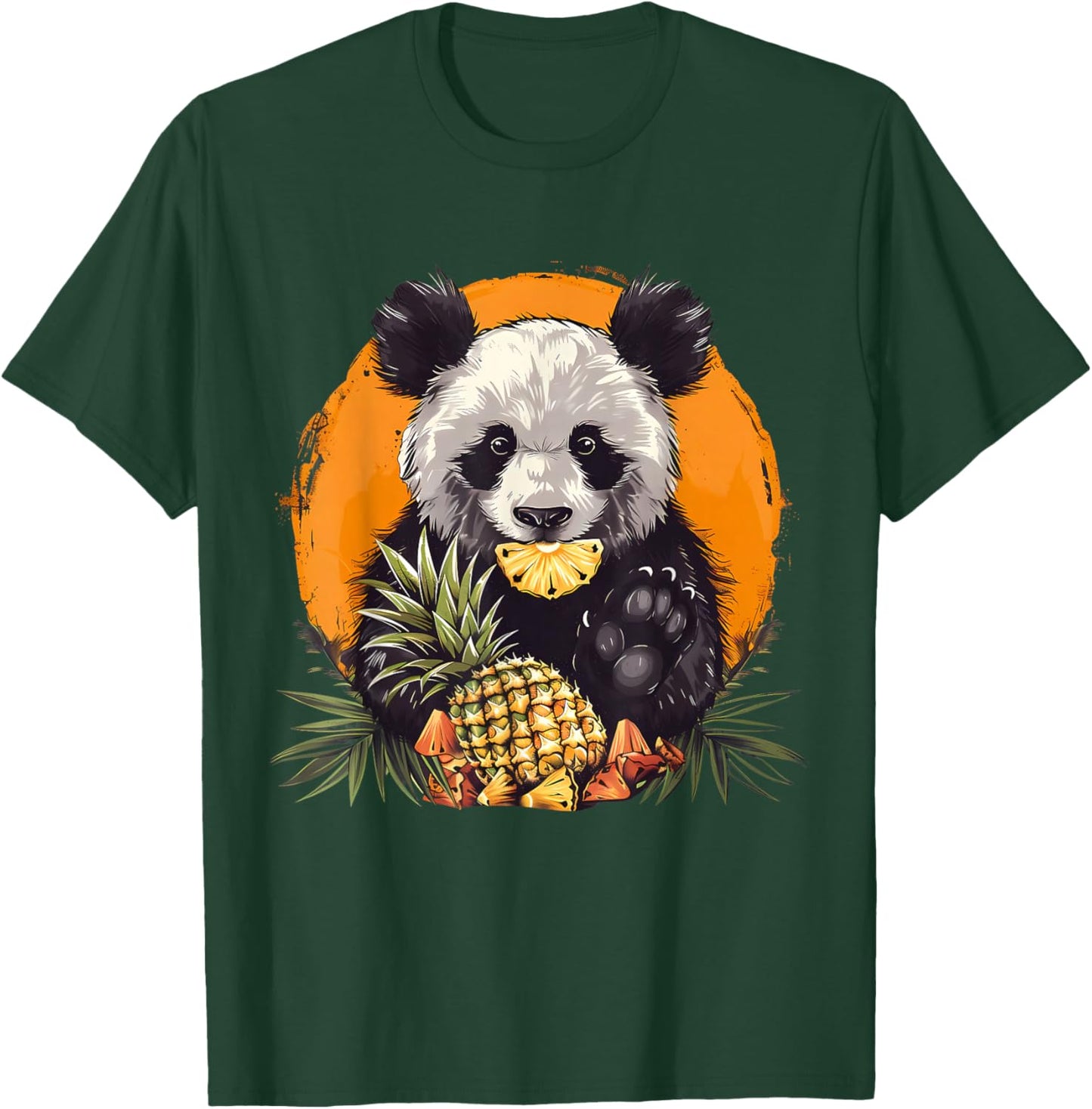 Pineapple Panda Bear Pineapples Fruit Drawing Animal Art T-Shirt - T-Shirt | Forest