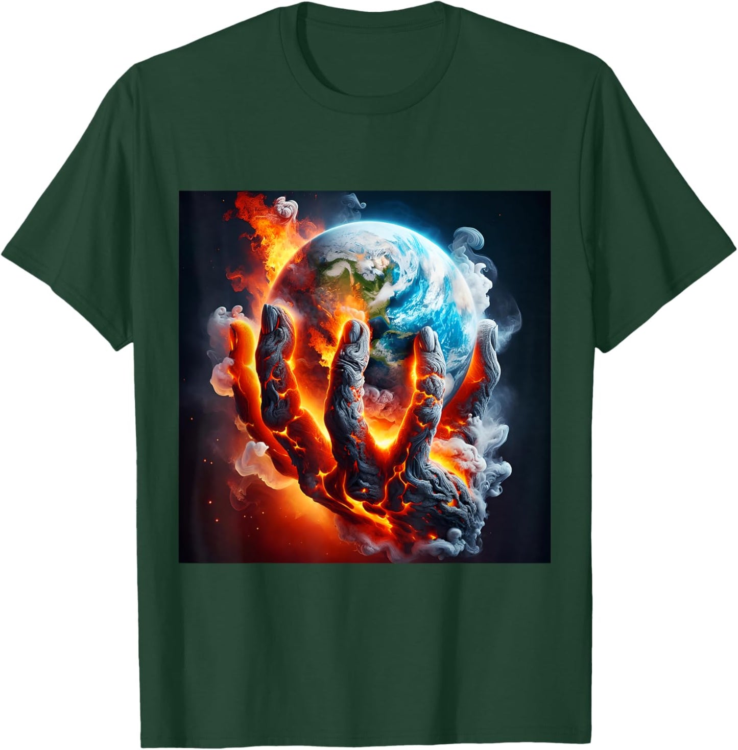 Fantasy Cute Hand Earth Lava T-Shirt - T-Shirt | Forest