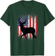 American Deer Hunting Patriotic Hunter Flag Whitetail Buck T-Shirt - T-Shirt | Forest