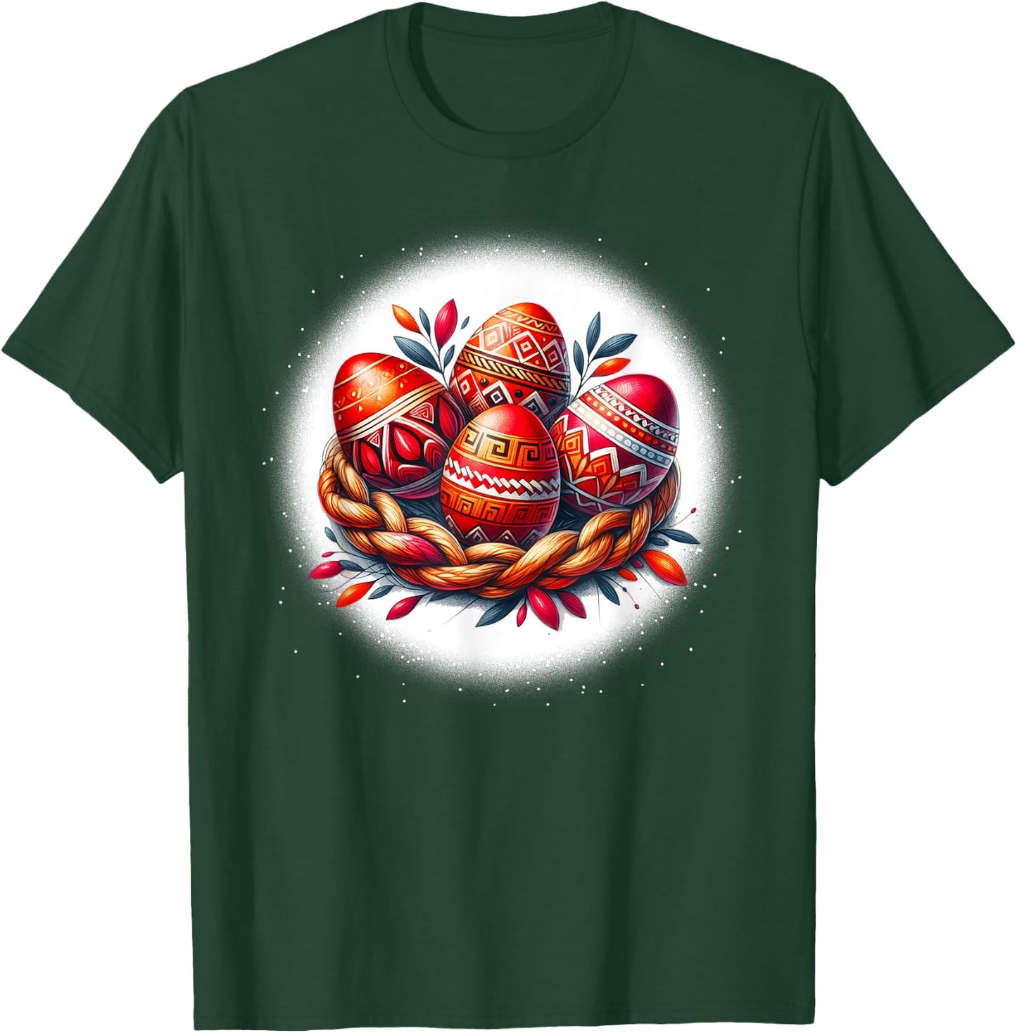 Christ is Risen Greek Russian Eastern Orthodox Pascha Cross T-Shirt - T-Shirt | Forest