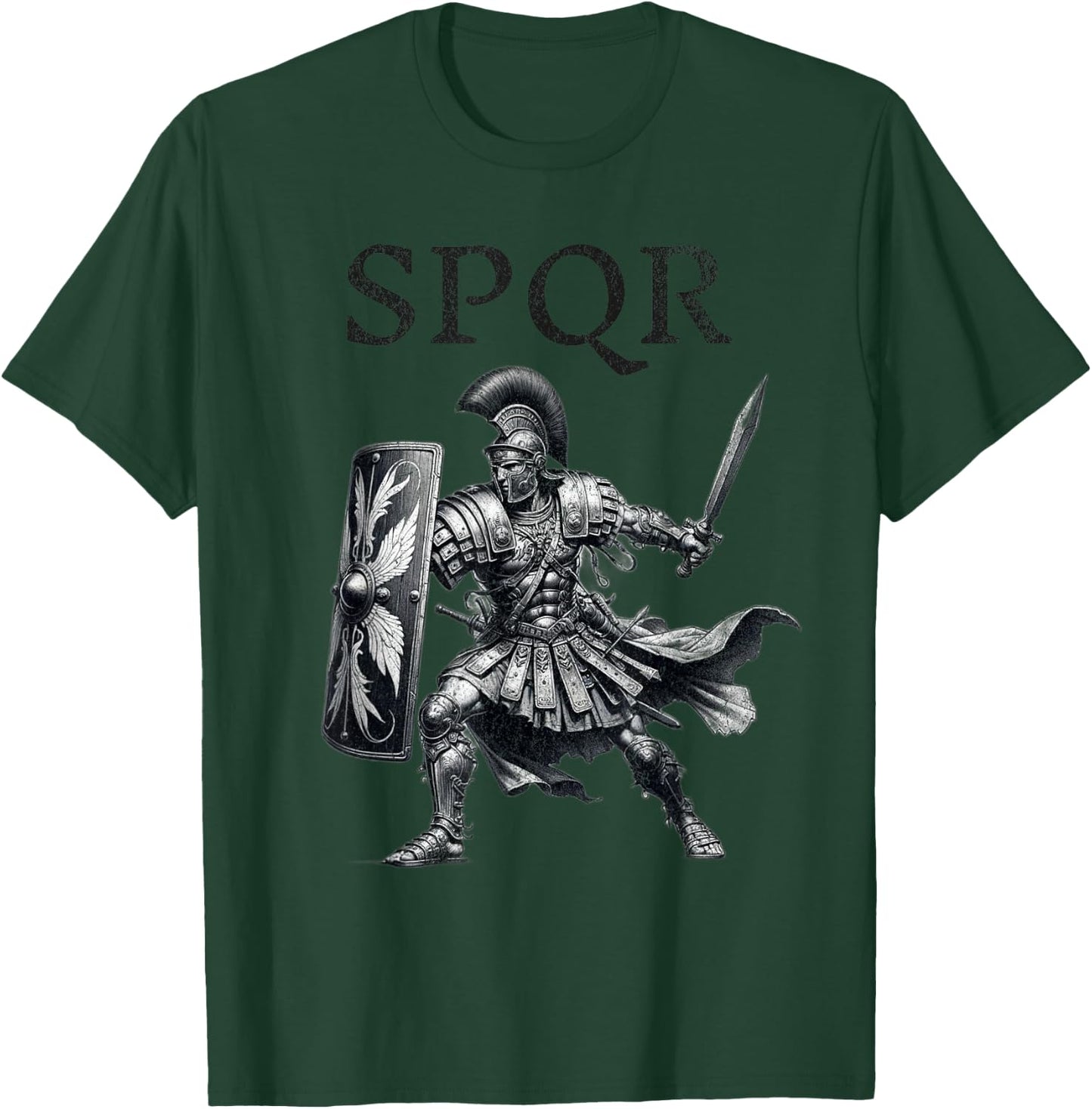 SPQR Roman Empire Gladiator Legion Centurion Soldier Warrior T-Shirt - T-Shirt | Forest