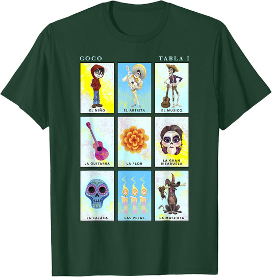 Disney Pixar Coco Group Shot Table 1 Panels T-Shirt - T-Shirt | Forest