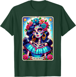 Tarot Card Dia De Los Muertos Woman Catrina Day Of The Dead T-Shirt - T-Shirt | Forest