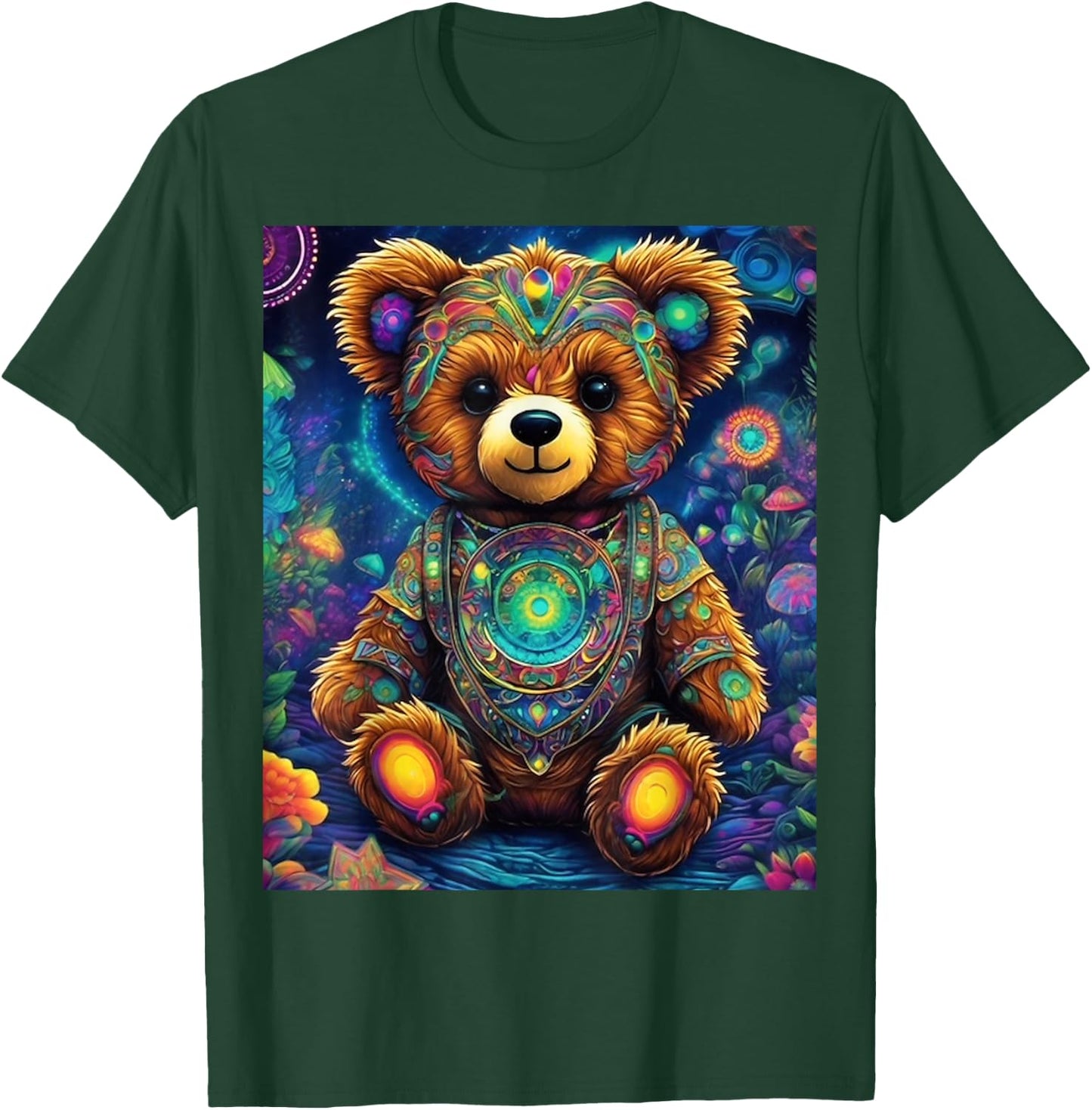 Psychedelic Teddy Bear Rave Festival Essential Graphic T-Shirt - T-Shirt | Forest