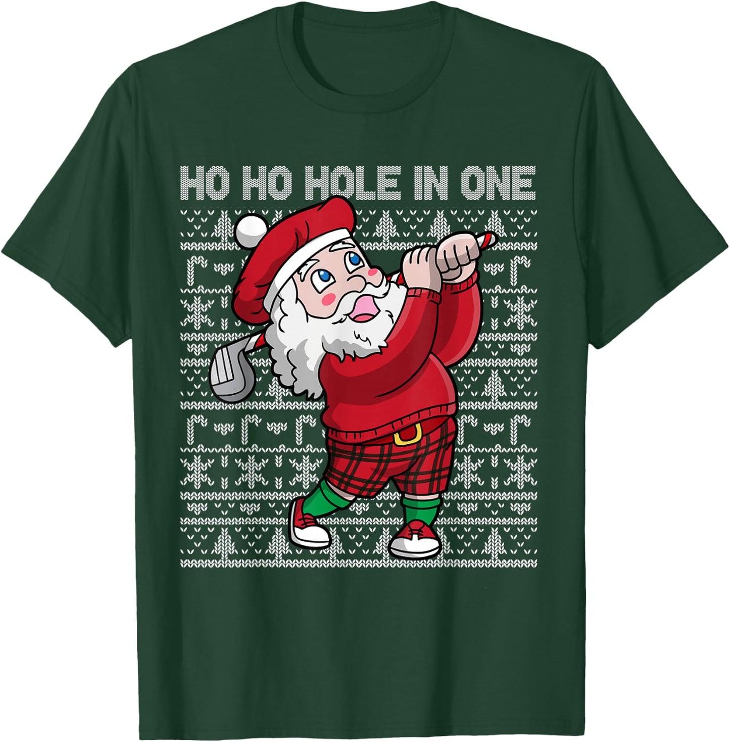 Christmas Golf Santa Claus Ho Ho Hole In One Golfing T-Shirt - T-Shirt | Forest
