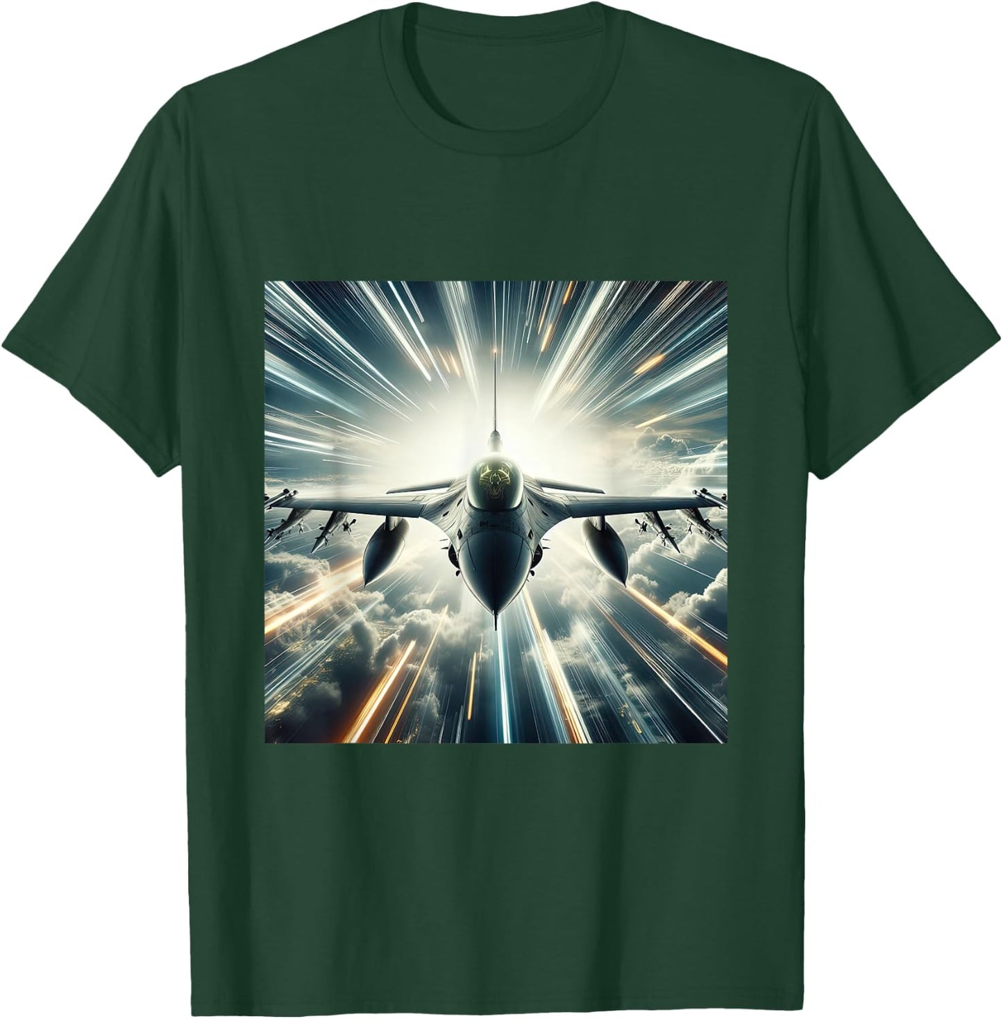 F-16 Fighting Falcon Fighter Jet Military Aircraft T-Shirt - T-Shirt | Forest