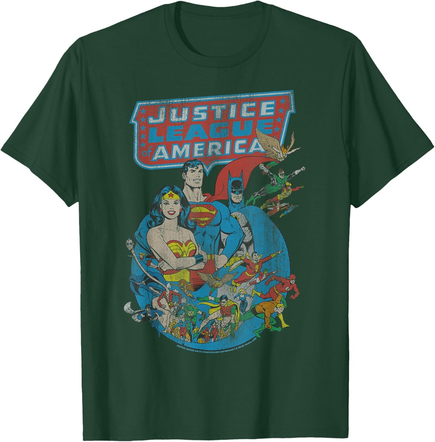 DC Comics Justice League Retro Poster T-Shirt - T-Shirt | Forest