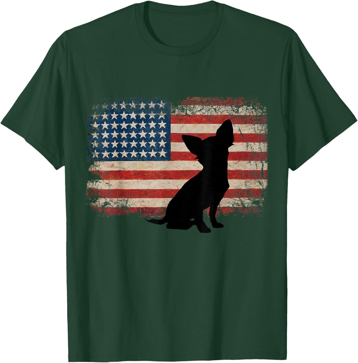 Chihuahua American Flag Love Chihuahua USA Flag T-Shirt - T-Shirt | Forest