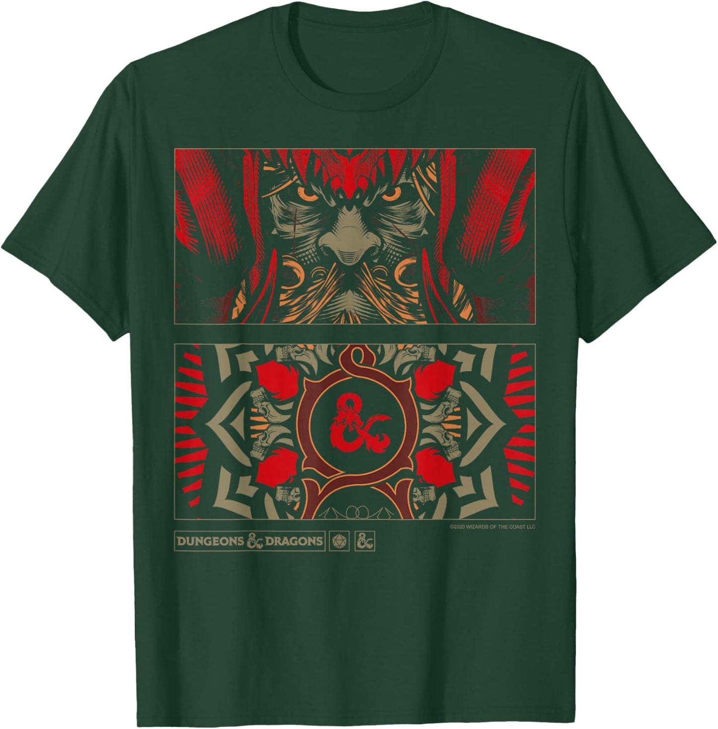 Dungeons & Dragons Handbook Cover Art Panels T-Shirt - T-Shirt | Forest