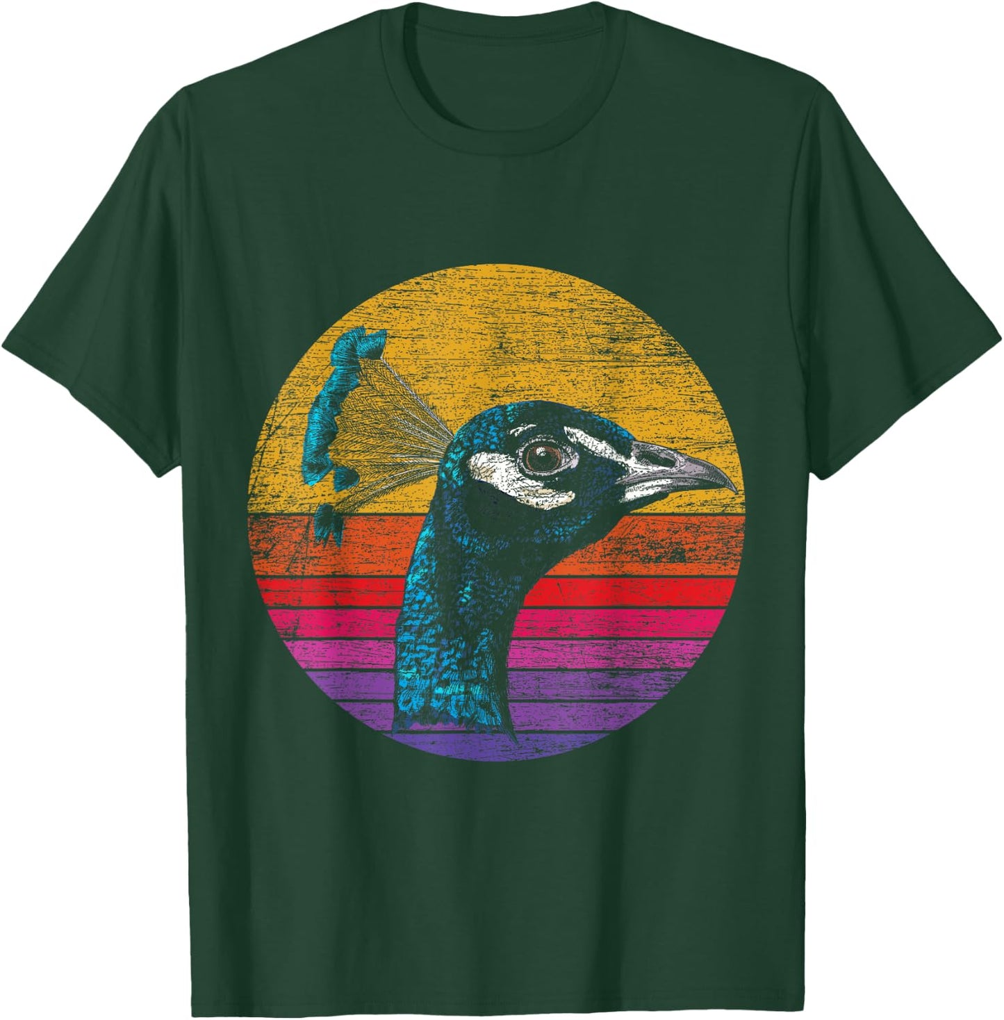 Retro Peacock T-Shirt - T-Shirt | Forest