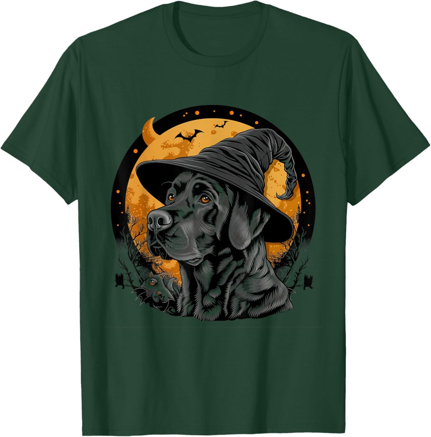 Labrador Halloween Funny Cute Dog Black Lab Mom Wizard Witch T-Shirt - T-Shirt | Forest
