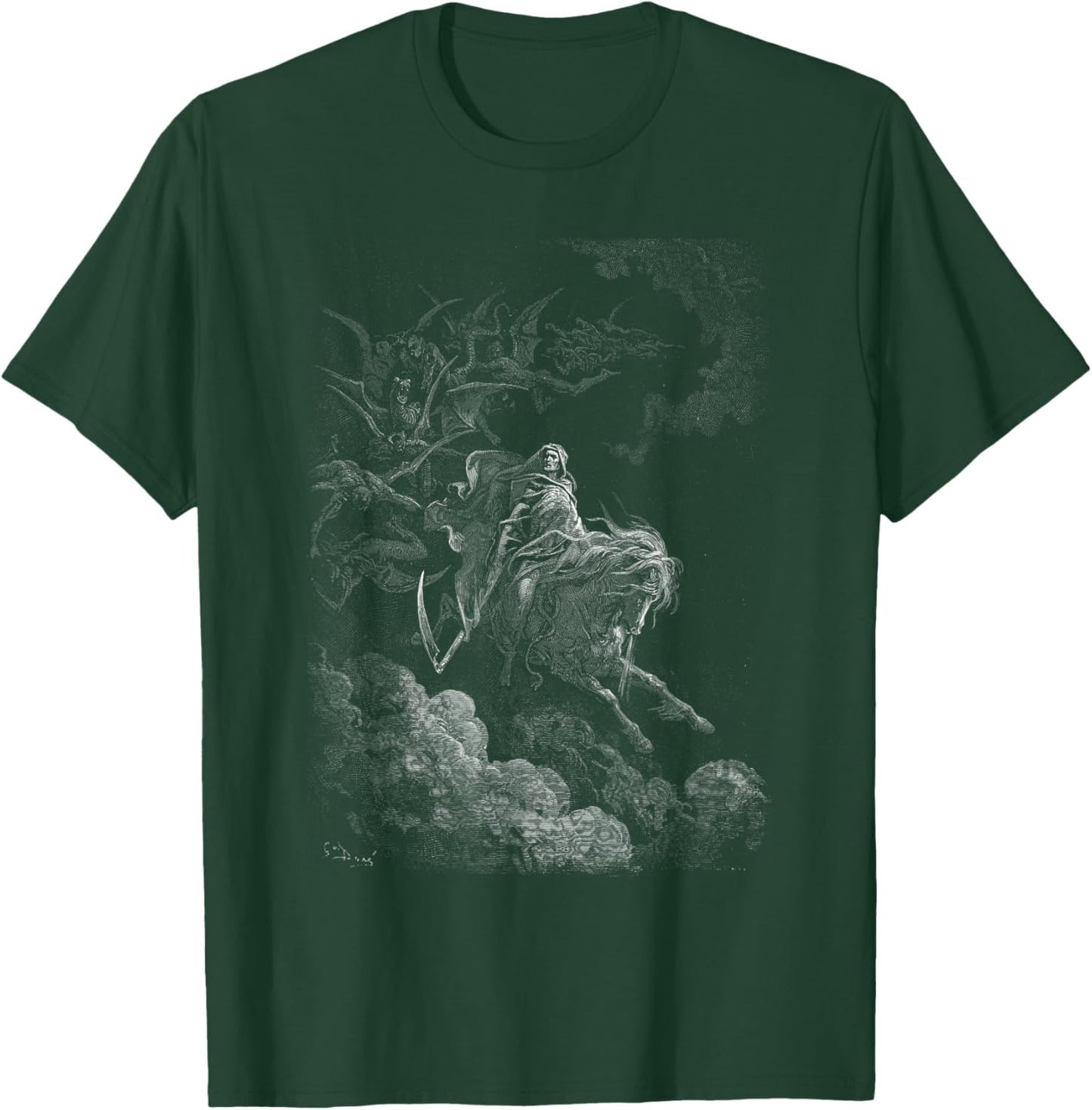 Gustave Doré - Death On The Pale Horse - Grim Reaper - 1865 T-Shirt - T-Shirt | Forest