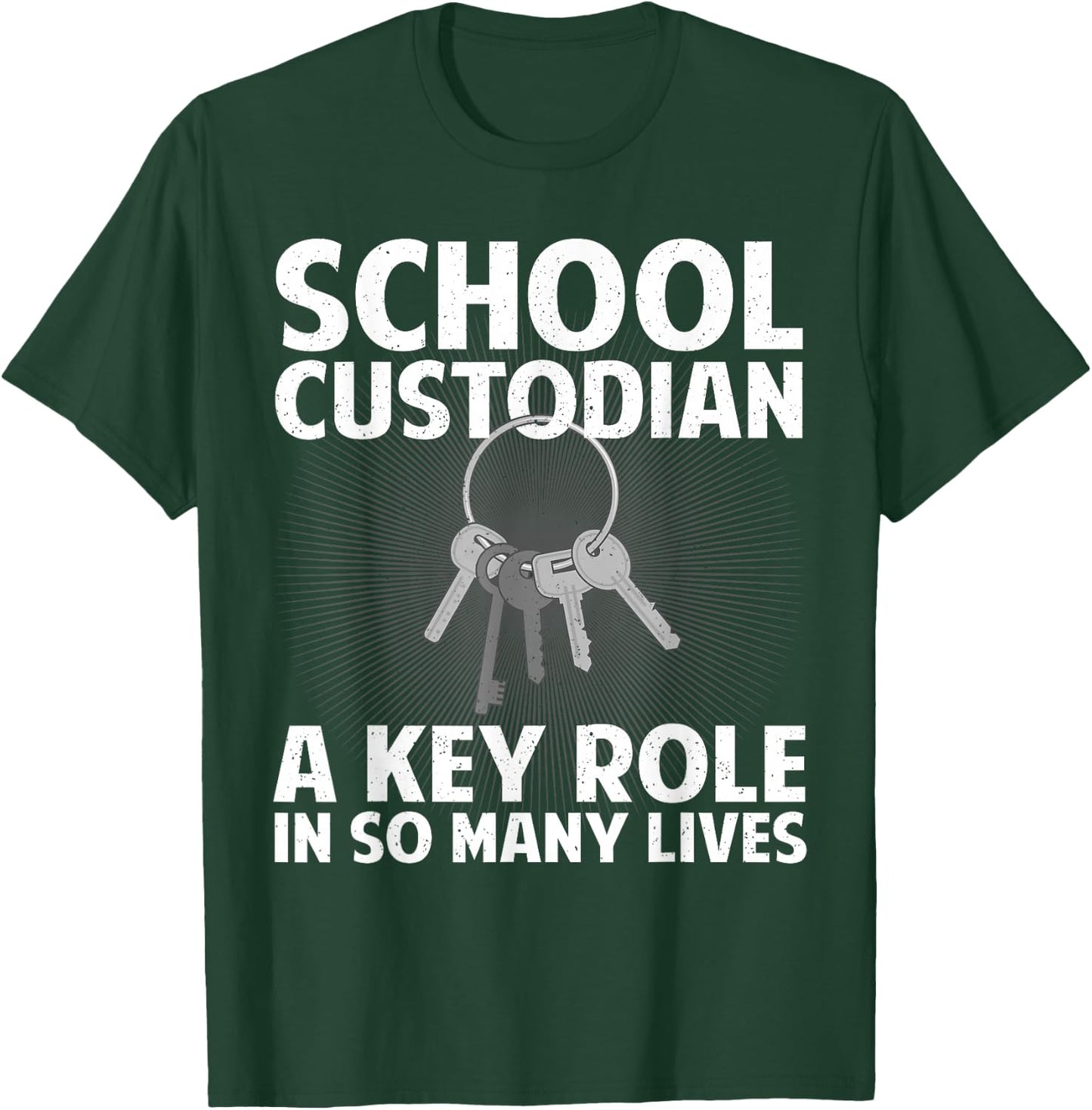 School Custodian Design Women Custodian Appreciation T-Shirt - T-Shirt | Forest