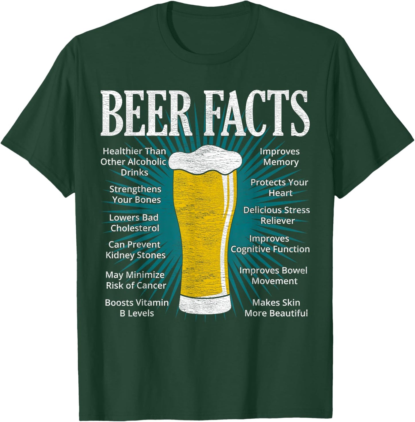 Beer Facts - Funny Beer Lover Gift T-Shirt - T-Shirt | Forest
