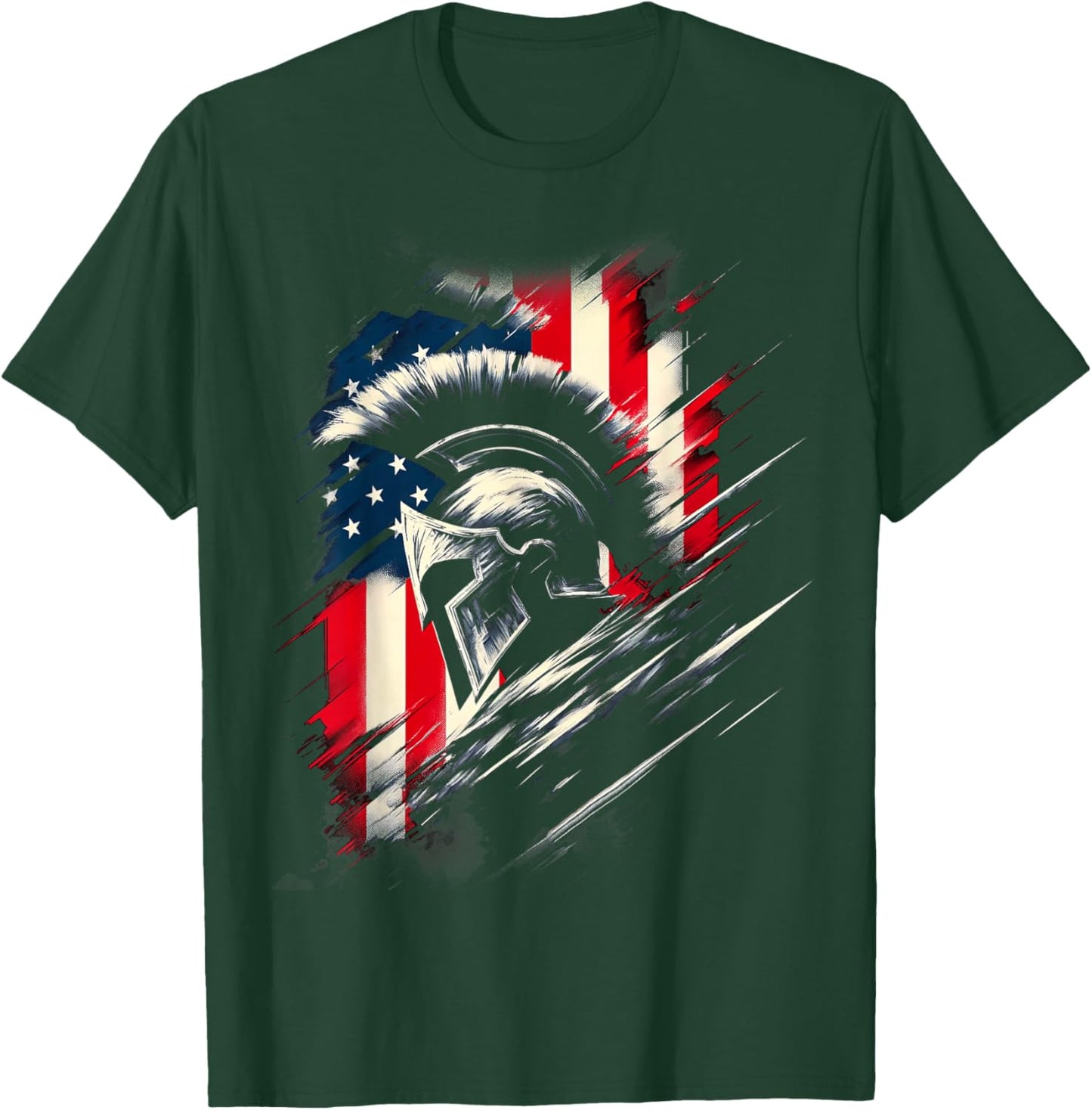 Spartan Patriotic Molon Labe American Flag Spartan USA Greek T-Shirt - T-Shirt | Forest