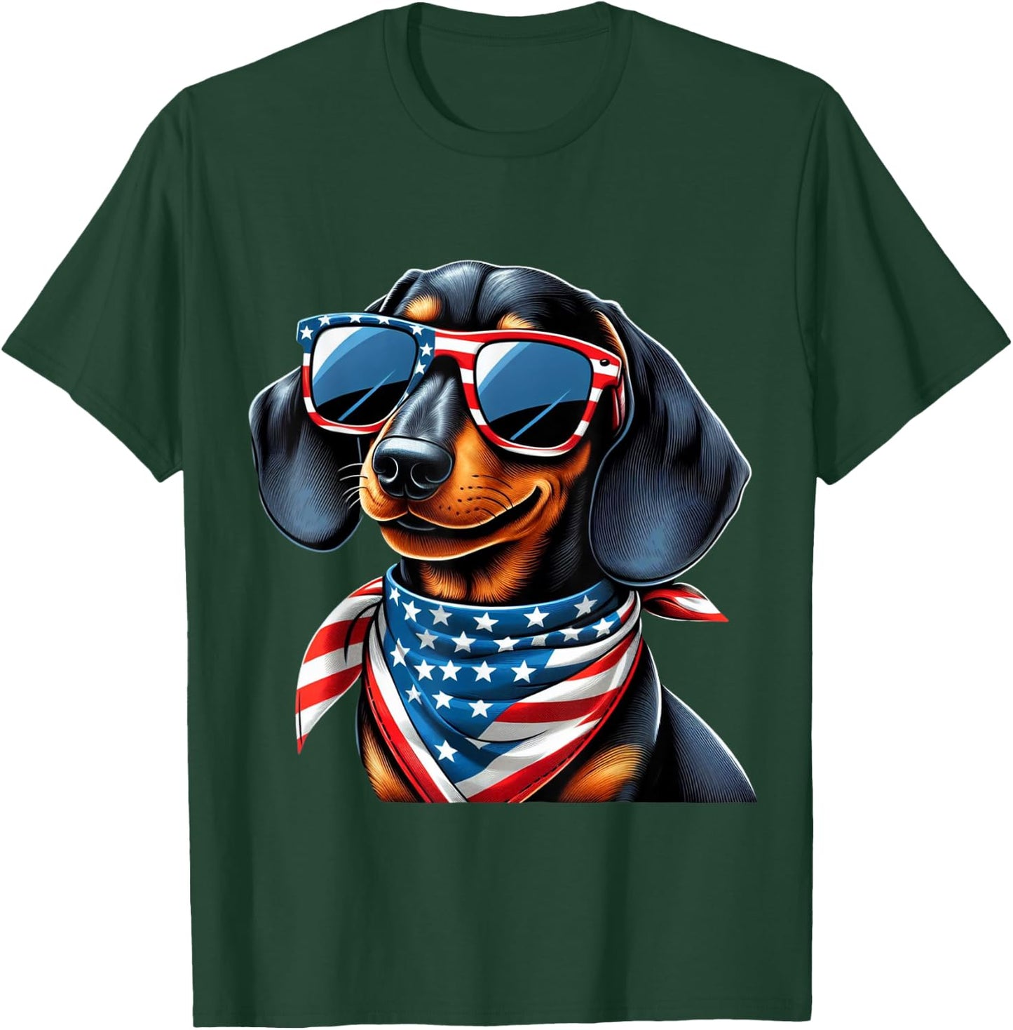 Dachshund 4th of July Dog Men Women Kids Boys Girls Children T-Shirt - T-Shirt | Forest