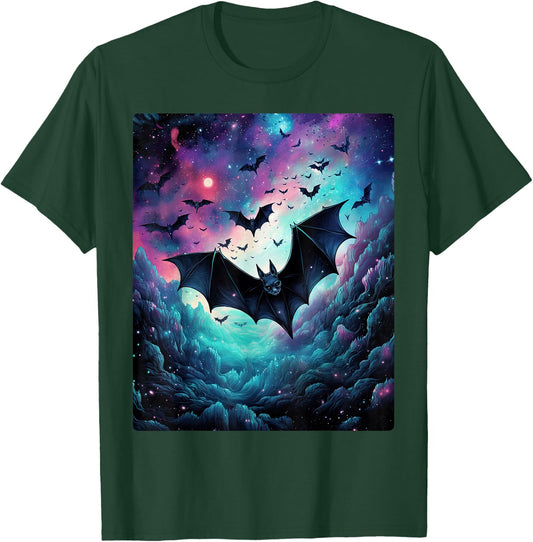 Gothic Bat Spooky Bats Pattern Moon Night T-Shirt - T-Shirt | Forest