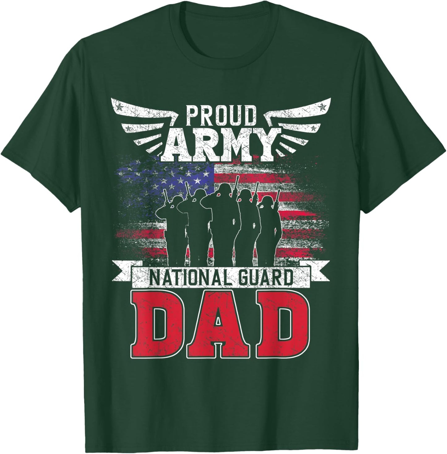 Proud Army National Guard Dad Father Soldier Father's Day T-Shirt - T-Shirt | Forest