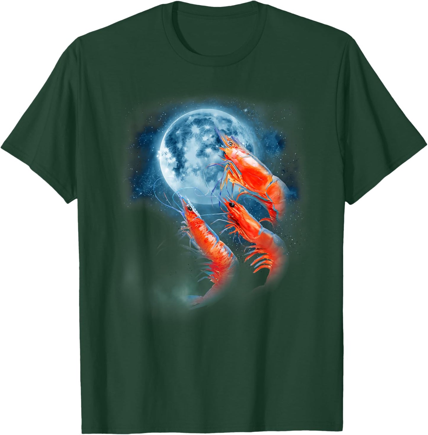 Funny Prawn Shirt - Shrimp Shirt - Howling at the Moon T-Shirt - T-Shirt | Forest