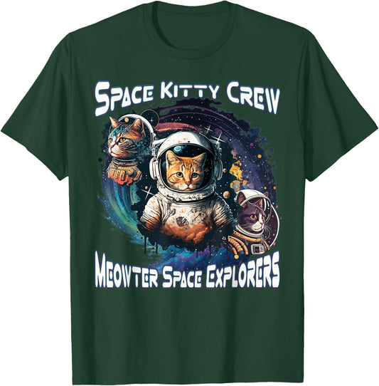 Space Kitty Crew Meowter Space Explorers Cute Cosmic Kitten T-Shirt - T-Shirt | Forest