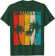 El Salvador Vintage Palm Trees Surfer Salvadoran Souvenir T-Shirt - T-Shirt | Forest