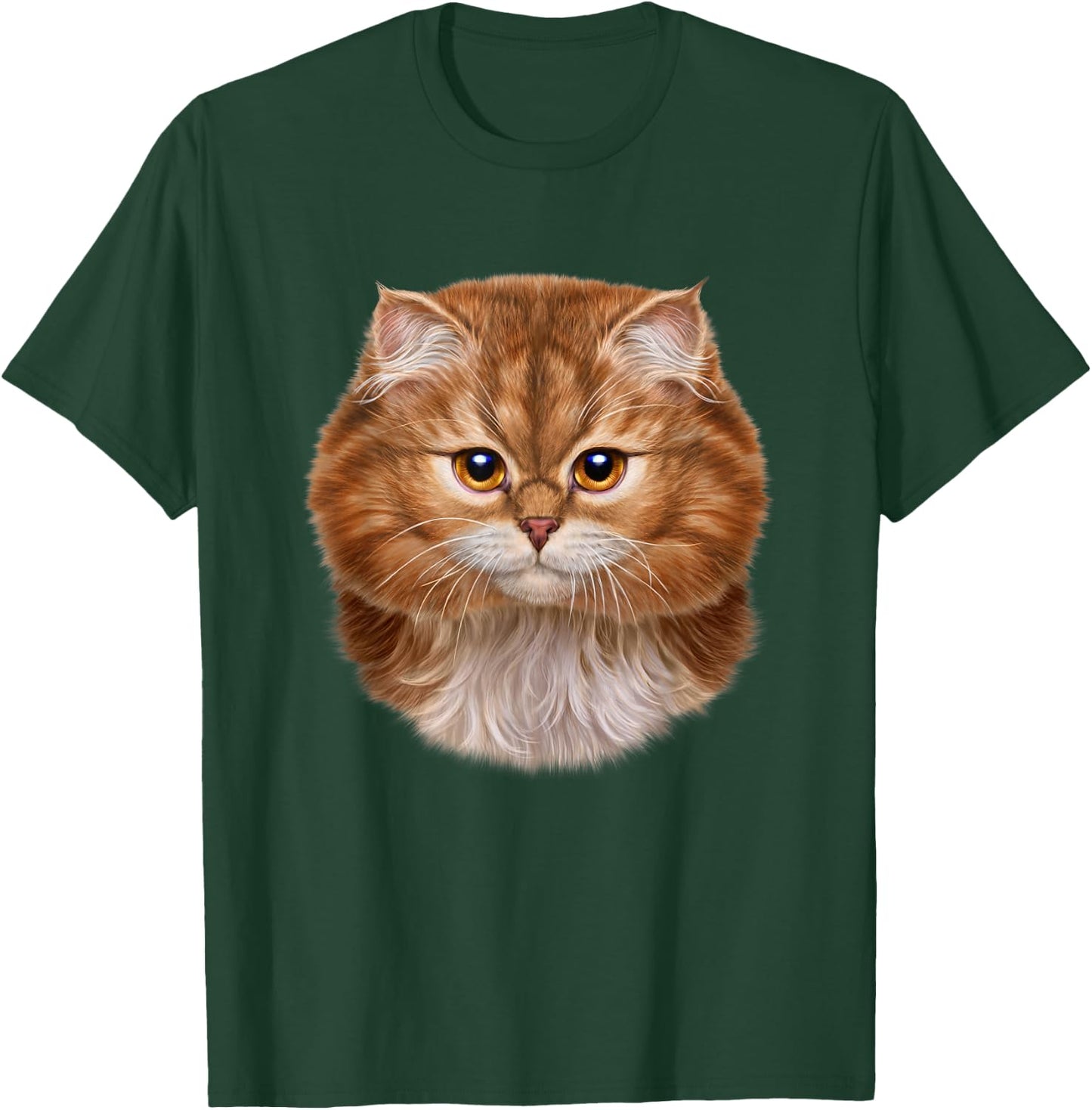 Fluffy Orange Cat Face T-Shirt - T-Shirt | Forest