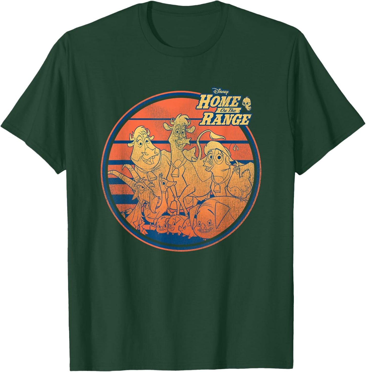 Disney Home on the Range Characters Retro Stripes T-Shirt - T-Shirt | Forest