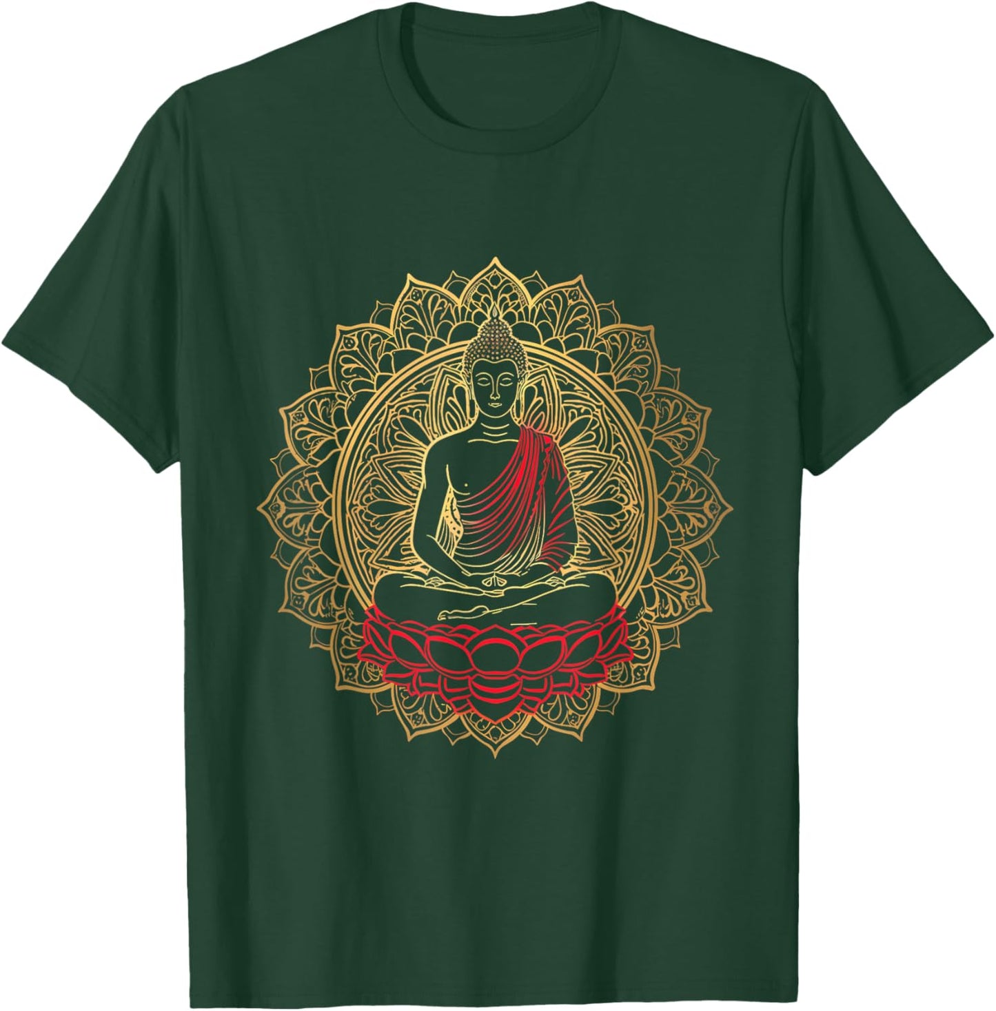 Meditation Spiritual Mandala Buddhist Zen Buddha Hindu T-Shirt - T-Shirt | Forest