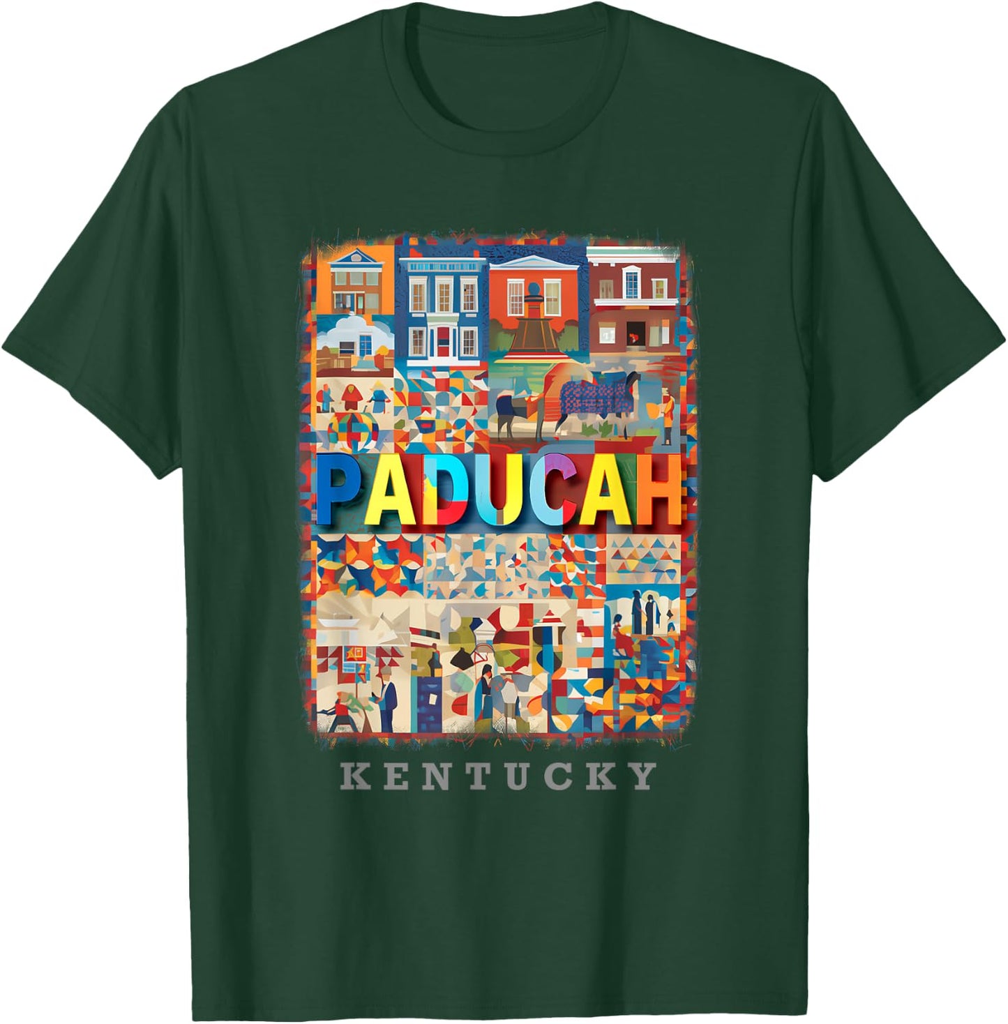 Paducah Kentucky KY Quilt City SD824 T-Shirt - T-Shirt | Forest