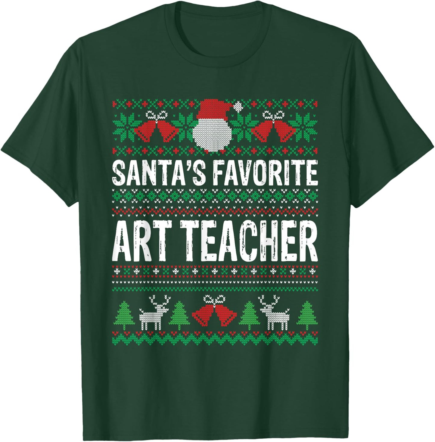 Art Teacher Christmas - Santa's Favorite Art Teacher T-Shirt - T-Shirt | Forest
