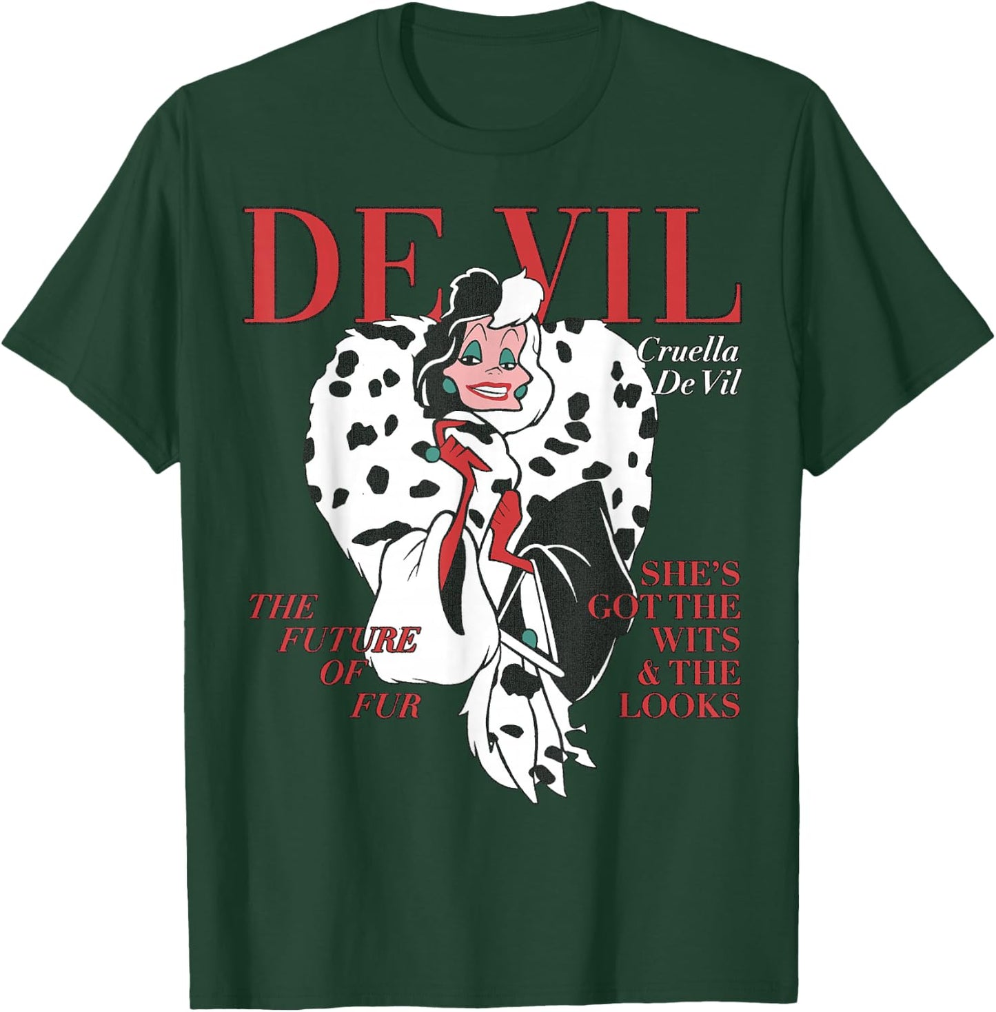 Disney Villains Cruella De Vil Magazine Cover Small T-Shirt - T-Shirt | Forest