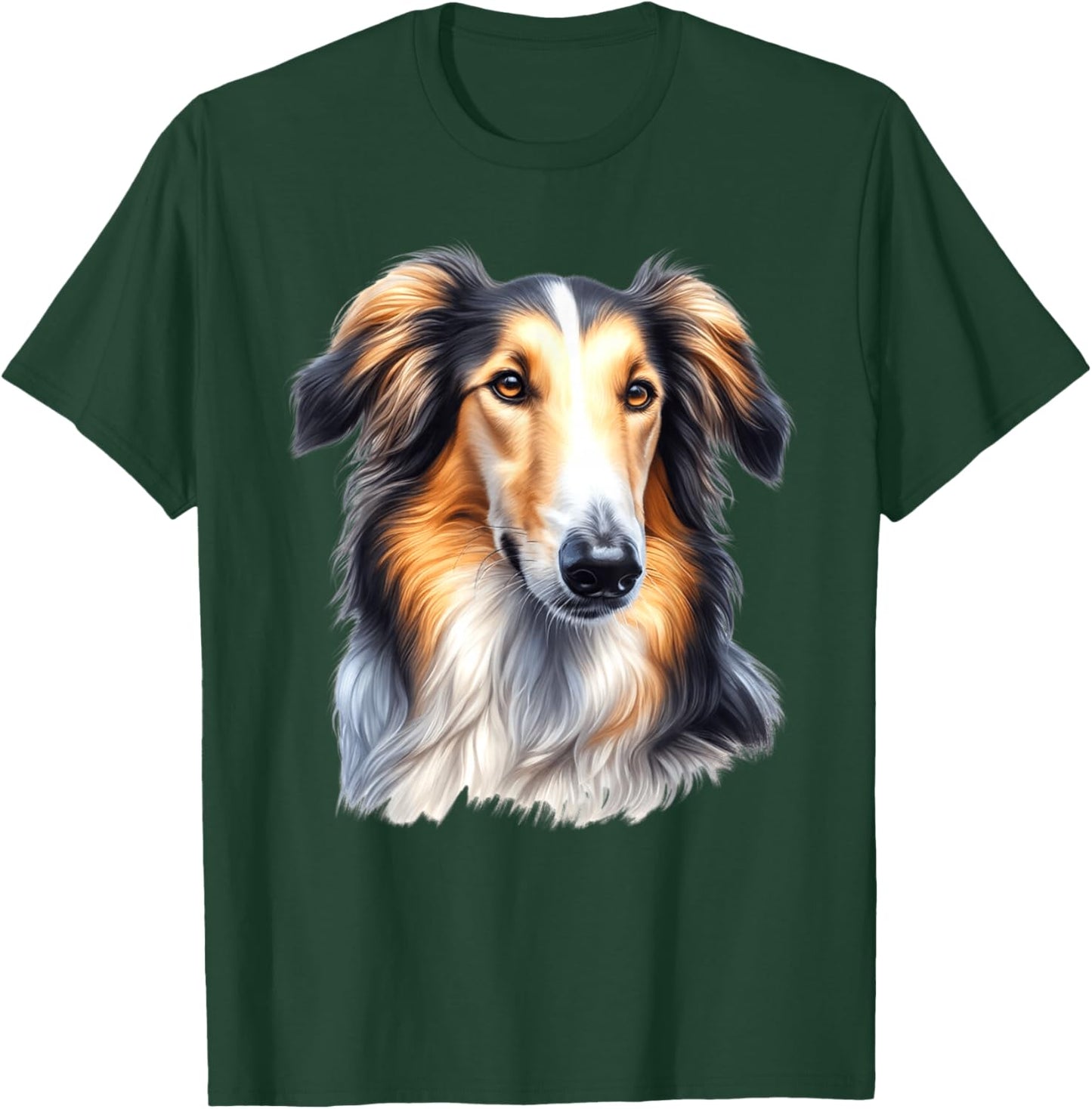 Borzoi Dog Portrait T-Shirt - T-Shirt | Forest