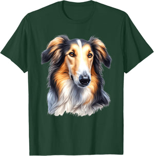Borzoi Dog Portrait T-Shirt - T-Shirt | Forest