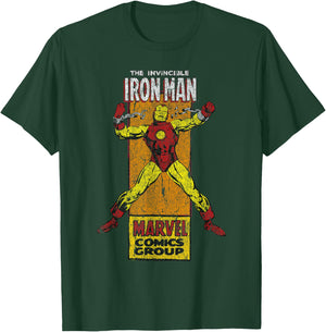 Marvel Iron Man Comics Group Character Card T-Shirt - T-Shirt | Forest