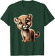Cute Cougar Cub Adorable Wildlife Art T-Shirt - T-Shirt | Forest