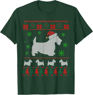 Scottie Dog Ugly Christmas Sweater Gift Dog Lovers T-Shirt - T-Shirt | Forest