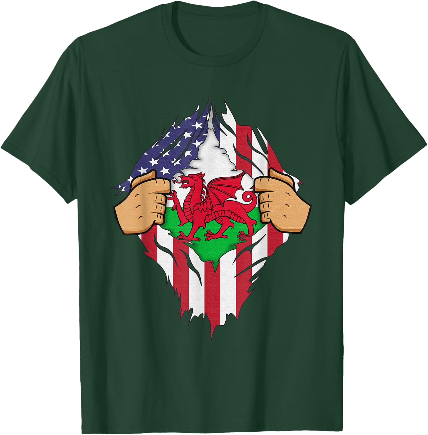 WELSH FLAG WALES Men Women Kids Gift T-Shirt - T-Shirt | Forest