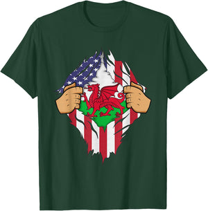 WELSH FLAG WALES Men Women Kids Gift T-Shirt - T-Shirt | Forest