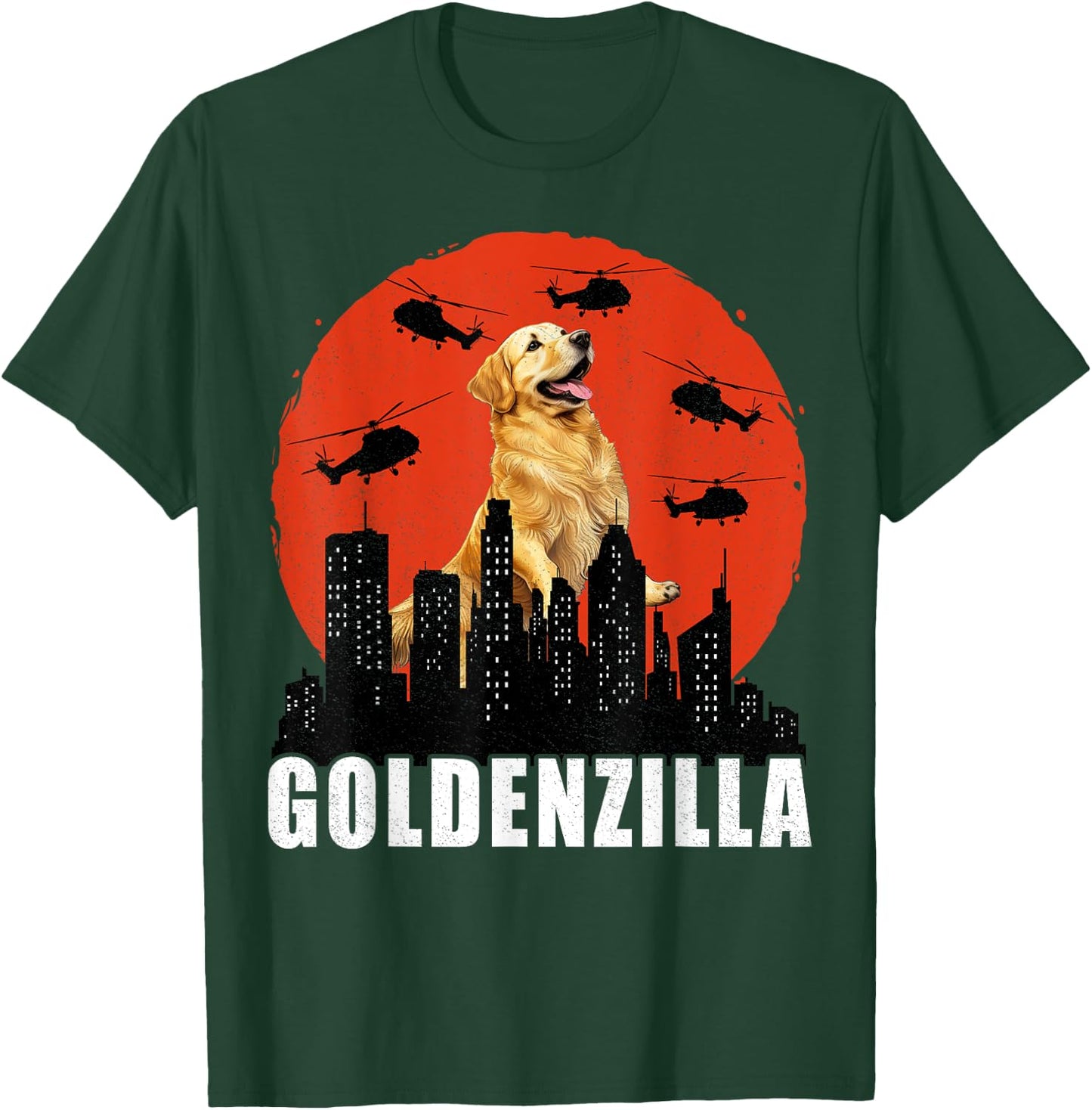 Golden Retriever for Boys Girls Goldenzilla Kaiju T-Shirt - T-Shirt | Forest