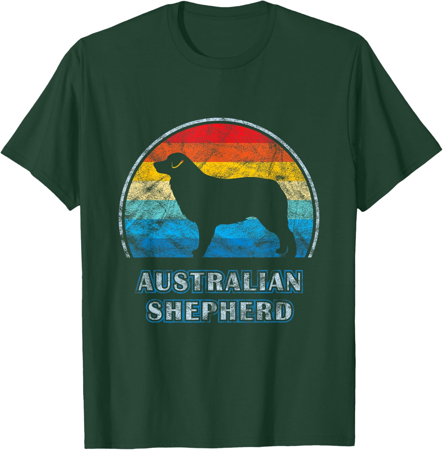 Australian Shepherd Vintage Design Dog T-Shirt - T-Shirt | Forest