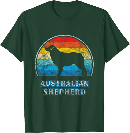 Australian Shepherd Vintage Design Dog T-Shirt - T-Shirt | Forest