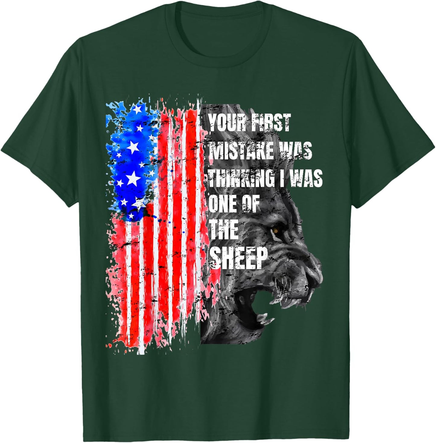 Lion Your first Mistake was thinking i was one of the Sheep T-Shirt - T-Shirt | Forest