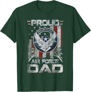 Proud Air Force Dad Shirt Military Family Fathers Day T-Shirt - T-Shirt | Forest