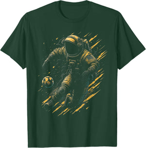 Astronaut Playing Soccer Space Boys Girls Astronaut Graphic T-Shirt - T-Shirt | Forest