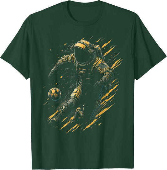 Astronaut Playing Soccer Space Boys Girls Astronaut Graphic T-Shirt - T-Shirt | Forest