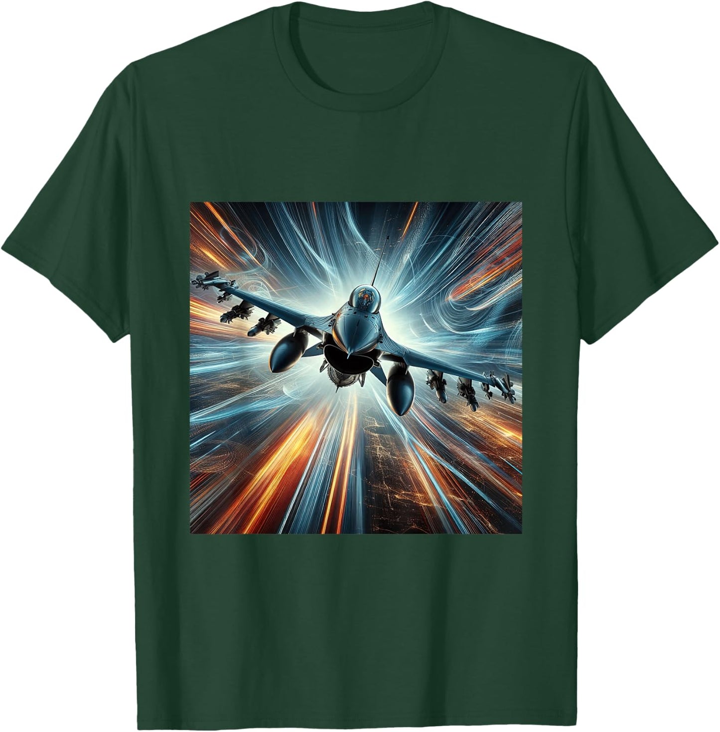 F-16 Fighting Falcon Fighter Jet Military Aircraft T-Shirt - T-Shirt | Forest