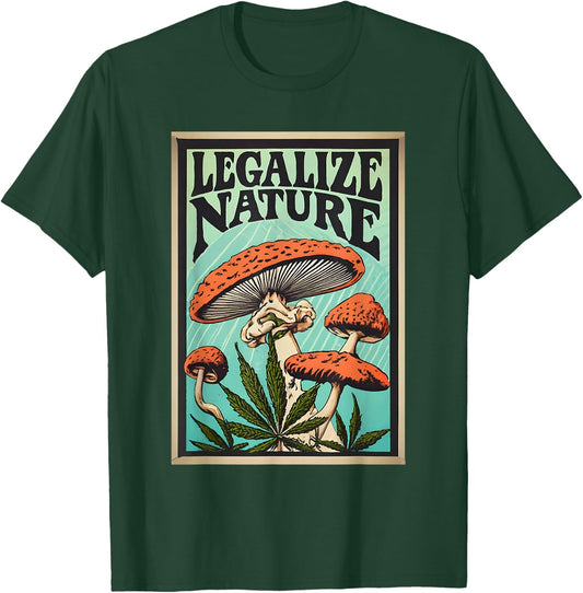 Legalize Nature Amanita muscaria Weed T-Shirt - T-Shirt | Forest