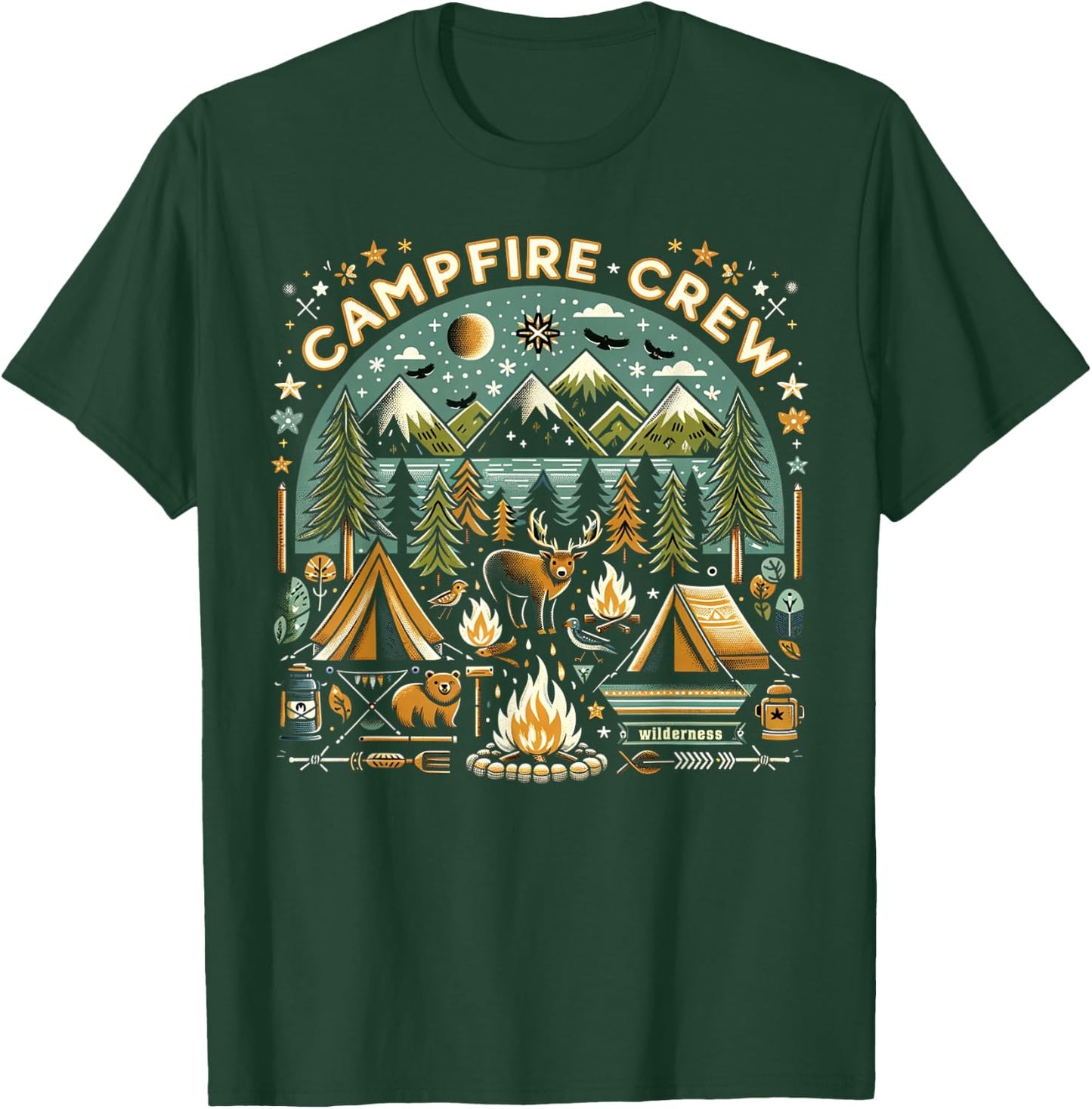 Family Camping Trips Campfire Crew T-Shirt - T-Shirt | Forest