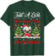 Pug Lover Xmas GIft Just A Girl Who Loves Pugs And Christmas T-Shirt - T-Shirt | Forest